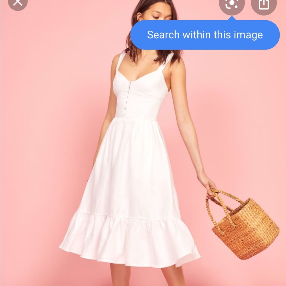 Reformation white dolci dress, NWT PERFECT COND.